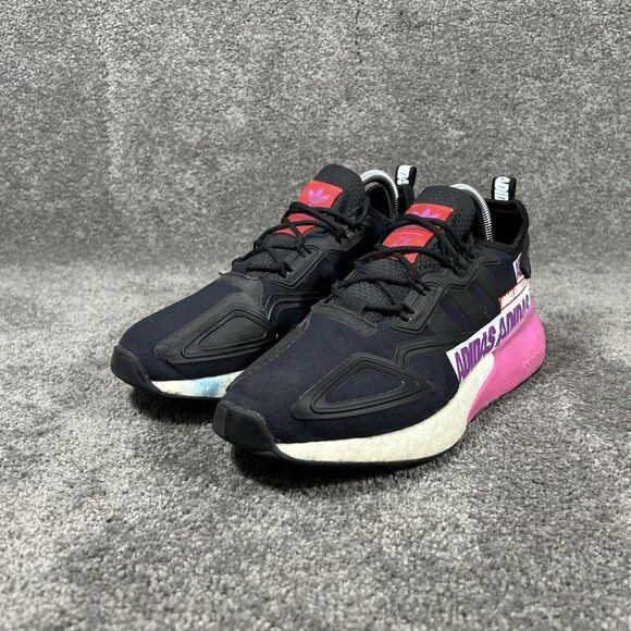 Adidas ZX 2K Boost FX7050 Womens Sz 8.5 Black Wordmark Heel Stripe Running Shoes - Picture 6 of 13